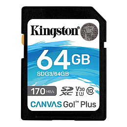 Карта пам'яті SDXC 64GB UHS-I/U3 Class 10 Kingston Canvas Go! Plus R170/W70MB/s (SDG3/64GB)
