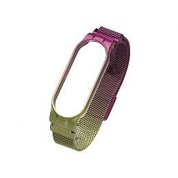 Ремешок для Xiaomi Mi Band 5 Milanese Loop Gradient Цвет 33, Фиолетово-Зеленый