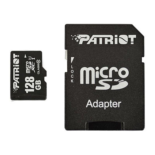 Карта пам'яті MicroSDXC 128GB UHS-I Class 10 Patriot LX + SD-адаптер (PSF128GMCSDXC10)