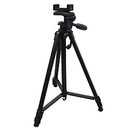 Універсальний штатив трипод TriPod 380A 0.5-1.35м розкладний для камери та телефону переносний з рівнем і чохлом тринога + Bluetooth пульт