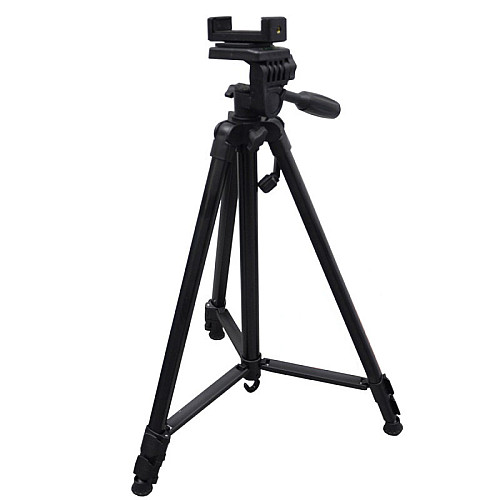 Универсальный штатив трипод TriPod 380A 0.5-1.35м раскладной для камеры и телефона переносной с уровнем и чехлом тринога+Bluetooth пульт