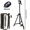 Универсальный штатив трипод TriPod 380A 0.5-1.35м раскладной для камеры и телефона переносной с уровнем и чехлом тринога+Bluetooth пульт