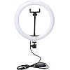 Набор блогера 4в1 Ring-fill-light Кольцевая лампа с мини штативом+Микрофон петличка+Bluetooth Пульт