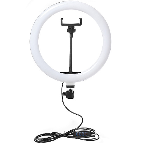Набор блогера 4в1 Ring-fill-light Кольцевая лампа с мини штативом+Микрофон петличка+Bluetooth Пульт