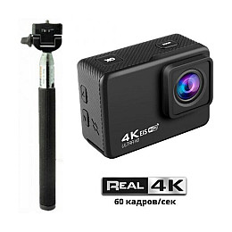 Видеокамера XPROTYPE REAL4K EIS экшн камера с REAL4K съемкой и EIS + Монопод