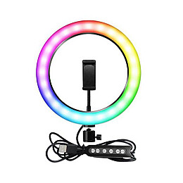 Студийная 360° светодиодная LED лампа со штативом XPRO LIVE LIGHT MJ26 диаметр 26 см RGB