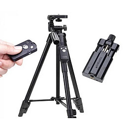 Штатив-трипод універсальний tripod 3388-BT регульований по висоті, з bluetooth-пультом (4418_5841)