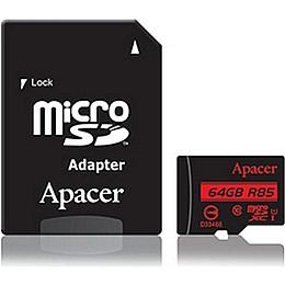 Карта пам'яті MicroSDHXC 64GB UHS-I Class 10 Apacer SD адаптер (AP64GMCSX10U5-R)