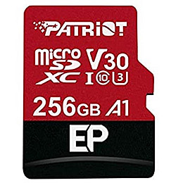 Карта пам'яті MicroSDXC 256GB UHS-I/U3 Class 10 Patriot EP A1 R90/W80MB/s SD-адаптер (PEF256GEP31MCX)