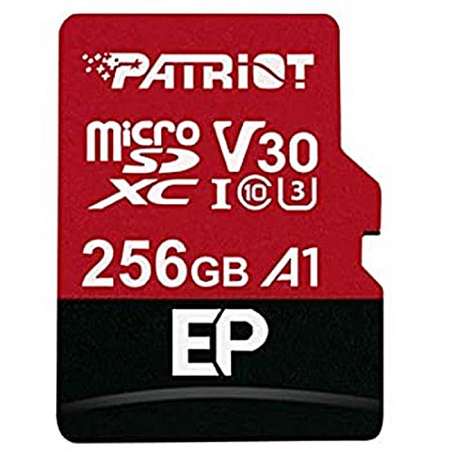 Карта памяти MicroSDXC 256GB UHS-I/U3 Class 10 Patriot EP A1 R90/W80MB/s SD-adapter (PEF256GEP31MCX)