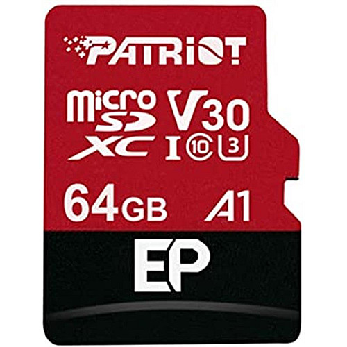 Карта пам'яті MicroSDXC 64GB UHS-I/U3 Class 10 Patriot EP A1 R90/W80MB/s SD-адаптер (PEF64GEP31MCX)