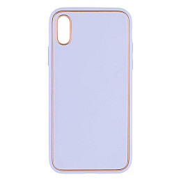 Чехол Leather Case Gold with Frame для Apple iPhone Xs Lilac
