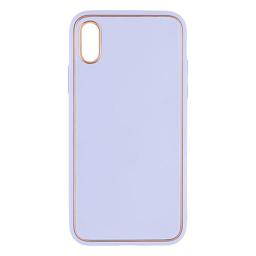 Чехол Leather Case Gold with Frame для Apple iPhone Xs Lilac