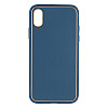 Чехол Leather Case Gold with Frame для Apple iPhone Xs Navy Blue