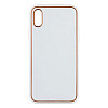 Чехол Leather Case Gold with Frame для Apple iPhone Xs White