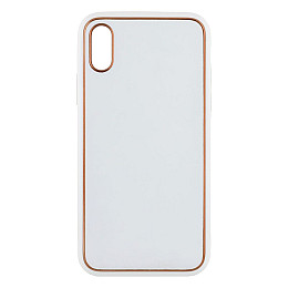 Чехол Leather Case Gold with Frame для Apple iPhone Xs White