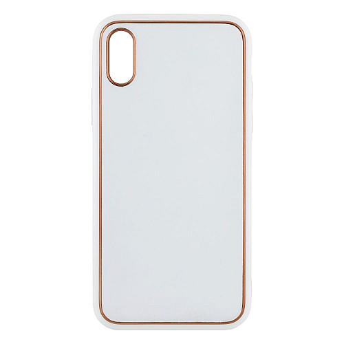 Чехол Leather Case Gold with Frame для Apple iPhone Xs White