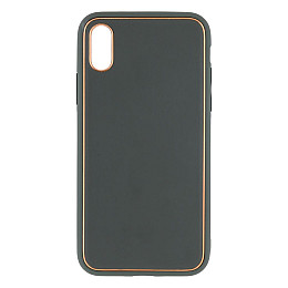 Чехол Leather Case Gold with Frame для Apple iPhone Xs Navy Green