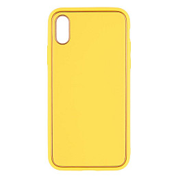 Чехол Leather Case Gold with Frame для Apple iPhone Xs Yellow