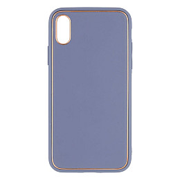 Чехол Leather Case Gold with Frame для Apple iPhone Xs Gray Lilac