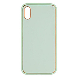 Чехол Leather Case Gold with Frame для Apple iPhone Xs Mint