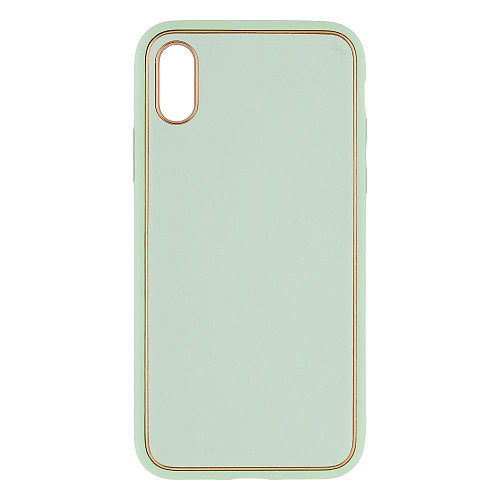 Чехол Leather Case Gold with Frame для Apple iPhone Xs Mint