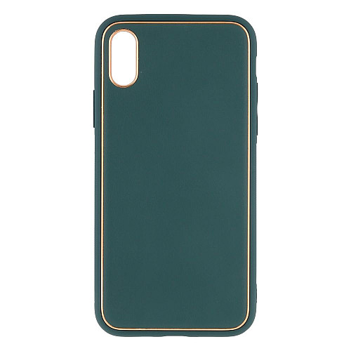 Чехол Leather Case Gold with Frame для Apple iPhone Xs Dark Green