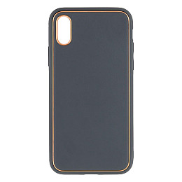 Чехол Leather Case Gold with Frame для Apple iPhone Xs Grey