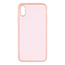 Чехол Leather Case Gold with Frame для Apple iPhone Xs Pink