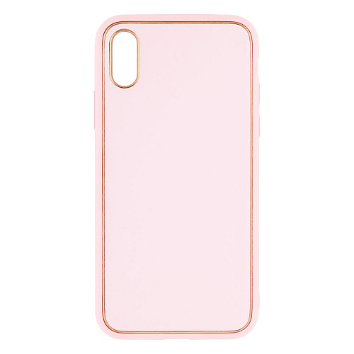 Чохол Leather Case Gold with Frame для Apple iPhone Xs Pink