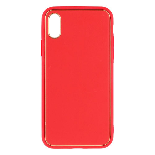 Чохол Leather Case Gold with Frame для Apple iPhone Xs Red