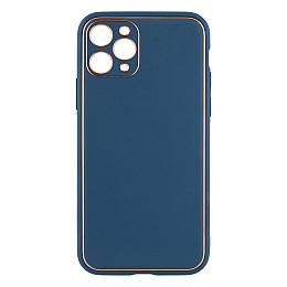 Чехол Leather Case Gold with Frame для Apple iPhone 11 Pro Navy Blue