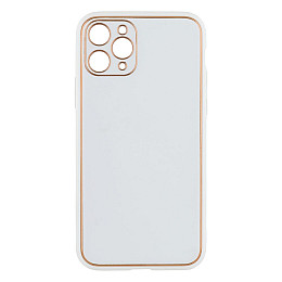 Чехол Leather Case Gold with Frame для Apple iPhone 11 Pro White