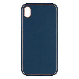 Чехол Leather Case Gold with Frame для Apple iPhone Xr Navy Blue