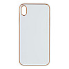 Чехол Leather Case Gold with Frame для Apple iPhone Xr White