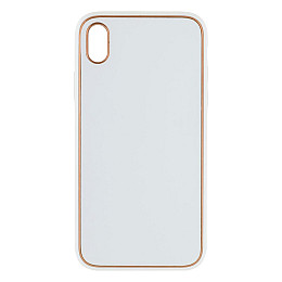 Чехол Leather Case Gold with Frame для Apple iPhone Xr White