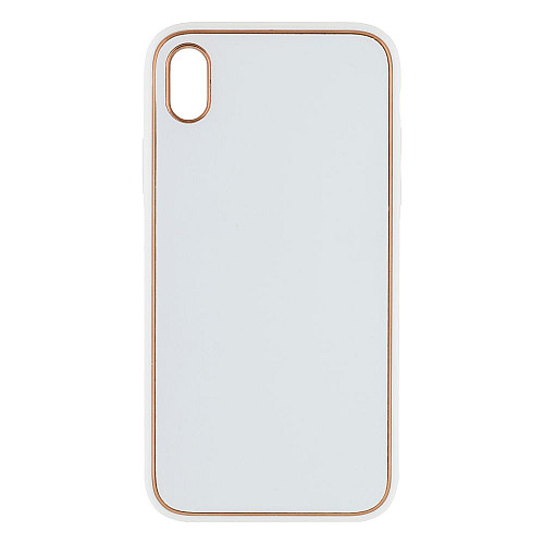 Чехол Leather Case Gold with Frame для Apple iPhone Xr White