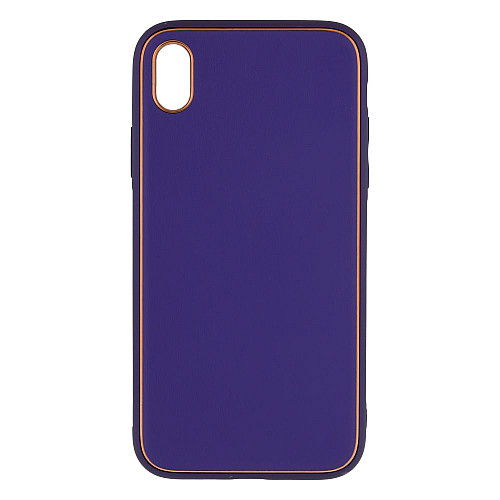 Чехол Leather Case Gold with Frame для Apple iPhone Xr Purple