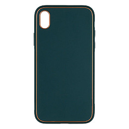 Чехол Leather Case Gold with Frame для Apple iPhone Xr Dark Green