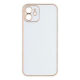 Чехол Leather Case Gold with Frame для Apple iPhone 12 Mini White