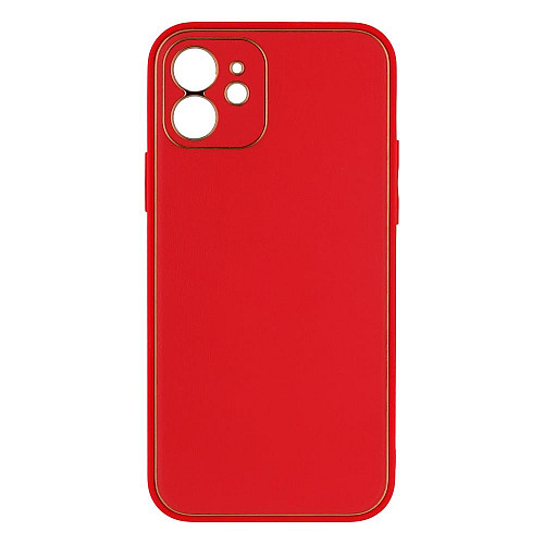 Чехол Leather Case Gold with Frame для Apple iPhone 12 Mini Red