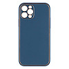 Чехол Leather Case Gold with Frame для Apple iPhone 12 6,1 дюйма Navy Blue