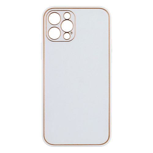 Чехол Leather Case Gold with Frame для Apple iPhone 12 6,1 дюйма White