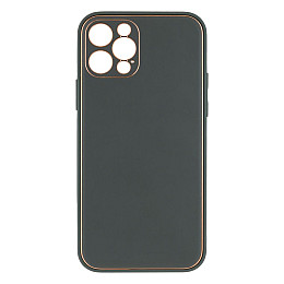 Чехол Leather Case Gold with Frame для Apple iPhone 12 6,1 дюйма Navy Green
