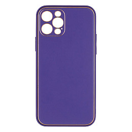 Чехол Leather Case Gold with Frame для Apple iPhone 12 6,1 дюйма Purple