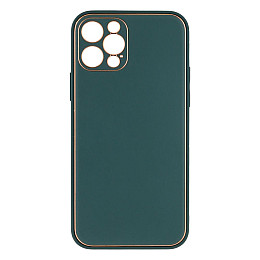 Чехол Leather Case Gold with Frame для Apple iPhone 12 6,1 дюйма Dark Green