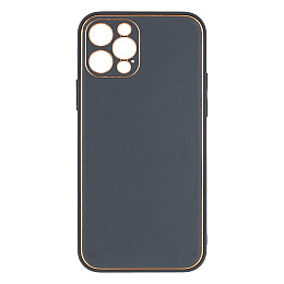 Чехол Leather Case Gold with Frame для Apple iPhone 12 6,1 дюйма Grey