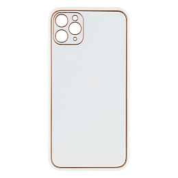 Чехол Leather Case Gold with Frame для Apple iPhone 11 Pro Max White