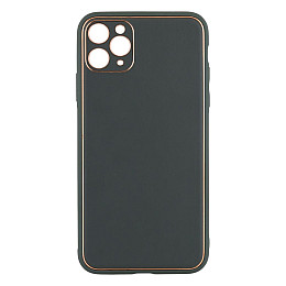 Чехол Leather Case Gold with Frame для Apple iPhone 11 Pro Max Navy Green