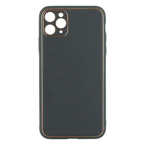 Чехол Leather Case Gold with Frame для Apple iPhone 11 Pro Max Navy Green